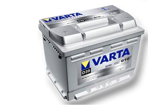Аккумулятор Varta silver Dynamic 563 401, аккумулятор Varta D39 silver - 63 Ah, габаритные размеры  242x175x190, пусковой ток 610А