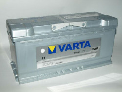 Аккумулятор Varta silver Dynamic 610 402, аккумулятор Varta I1 silver - 110 Ah, габаритные размеры  393x175x190, пусковой ток 920А