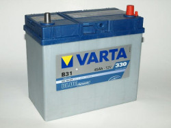 Аккумулятор Varta blue Dynamic 545 155, аккумуляторы Varta B31 blue - 45 Ah, габаритные размеры  238x129x227, пусковой ток 330А, тонкие клеммы