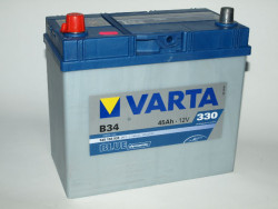Аккумулятор Varta blue Dynamic 545 158, аккумуляторы Varta B34 blue - 45 Ah, габаритные размеры  238x129x227, пусковой ток 330А
