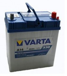 Аккумулятор Varta blue Dynamic 540 126, аккумуляторы Varta A14 blue - 40 Ah, габаритные размеры  187x127x227, пусковой ток 330А, тонкие клеммы