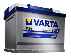 Аккумулятор Varta blue Dynamic 560 408, аккумуляторы Varta D24 blue - 60 Ah, габаритные размеры  242x175x190, пусковой ток 540А