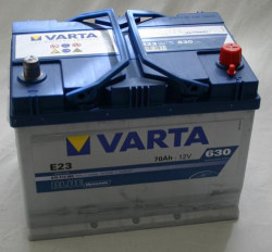 Аккумулятор Varta blue Dynamic 570 412, аккумуляторы Varta E23 blue - 70 Ah, габаритные размеры  261x175x220, пусковой ток 630А