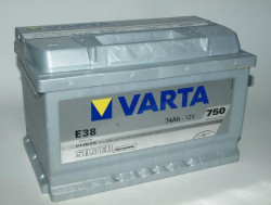 Аккумулятор Varta silver Dynamic 574 402, аккумулятор Varta E38 silver - 74 Ah, габаритные размеры  278x175x175, пусковой ток 750А